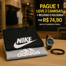 Pague 1 Camisa Leve 2 Camisas + Relógio e Pulseira (Para os 10 primeiros clientes)