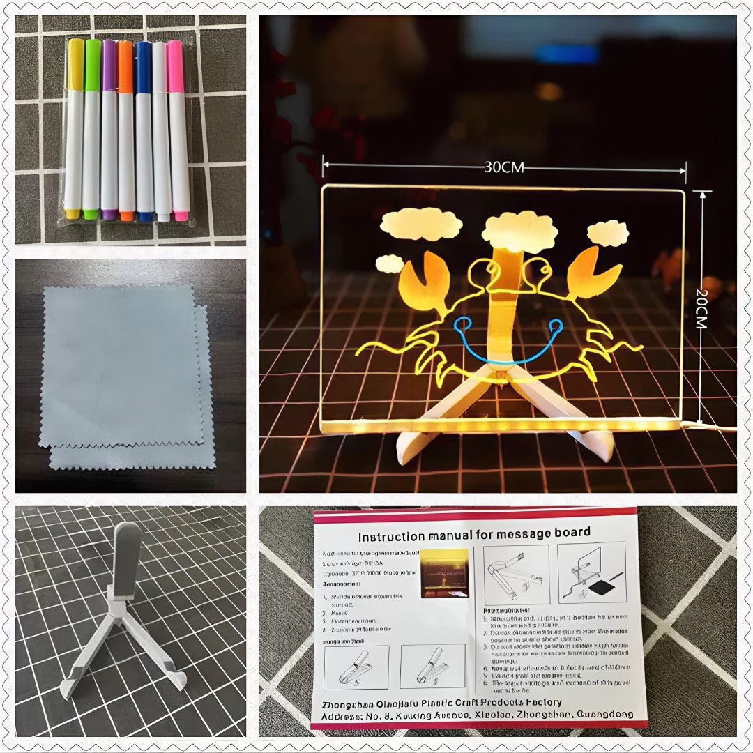 Lousa em LED colorida para Desenhar, Escrever e Brilhar