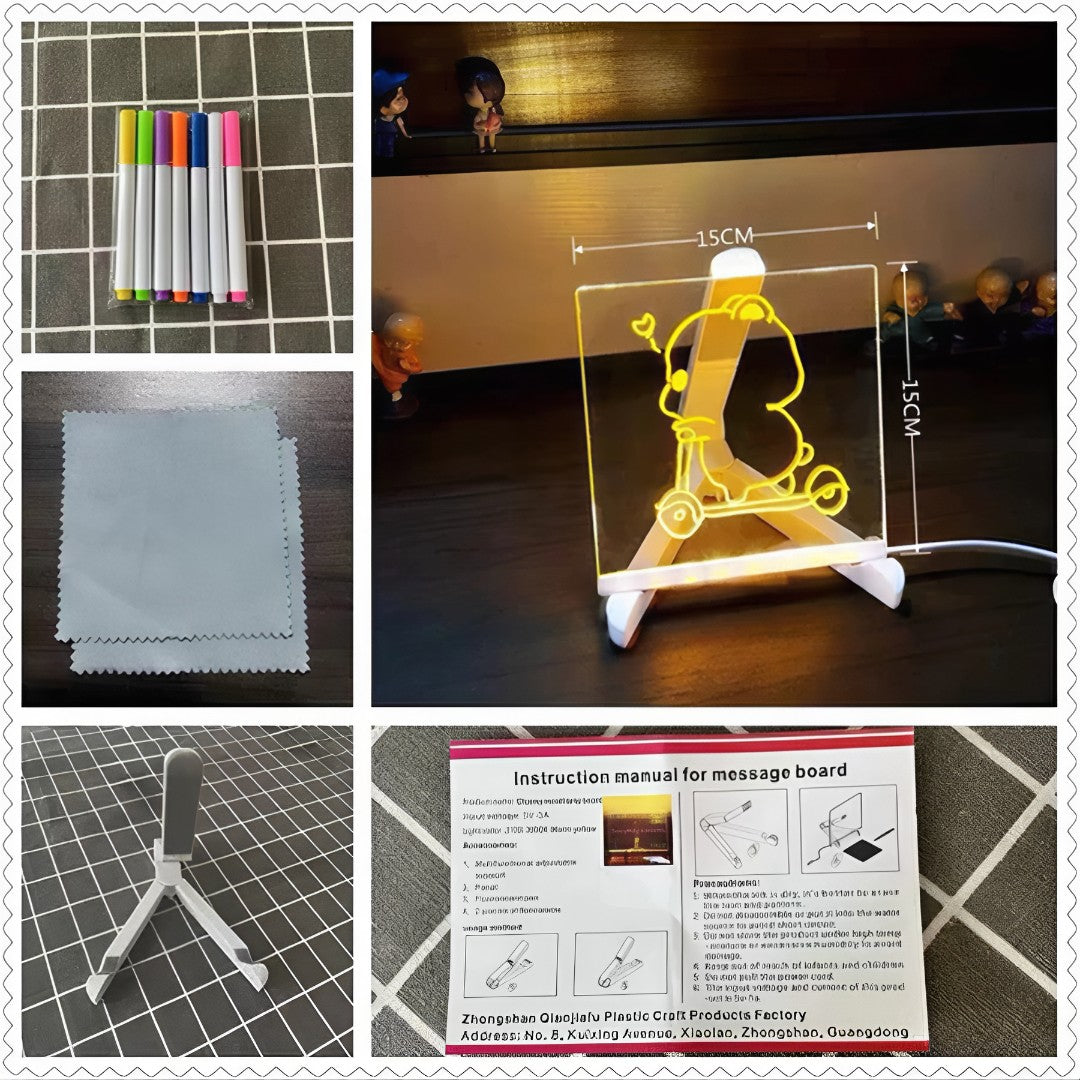 Lousa em LED colorida para Desenhar, Escrever e Brilhar