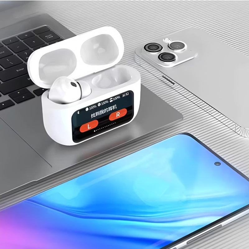 🎧 A9 Pro™ – Fones de Ouvido Sem Fio TWS com Display Touch de LCD