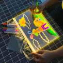 Lousa em LED colorida para Desenhar, Escrever e Brilhar
