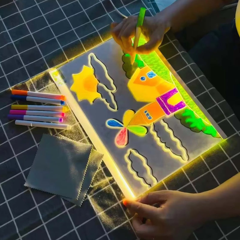 Lousa em LED colorida para Desenhar, Escrever e Brilhar