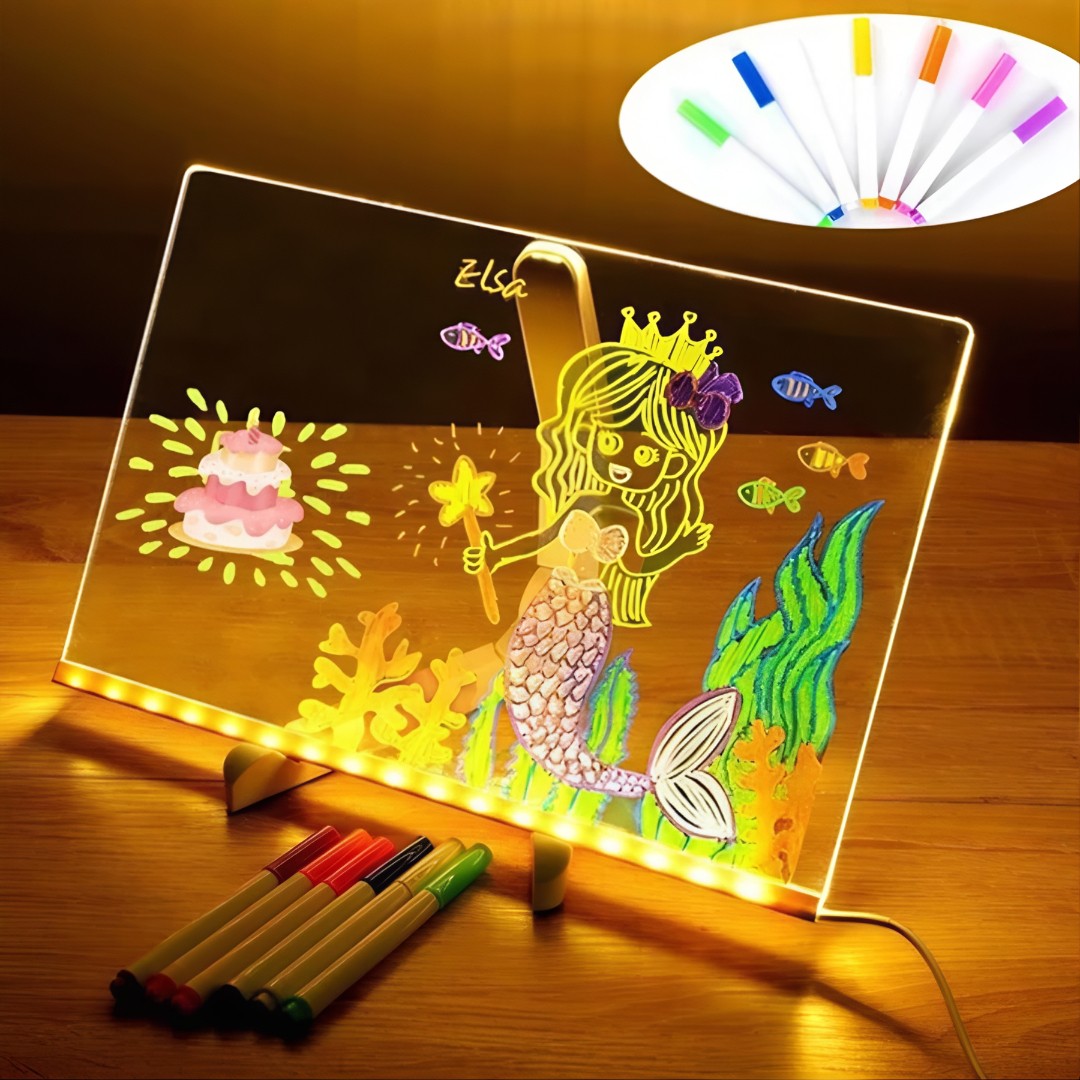 Lousa em LED colorida para Desenhar, Escrever e Brilhar