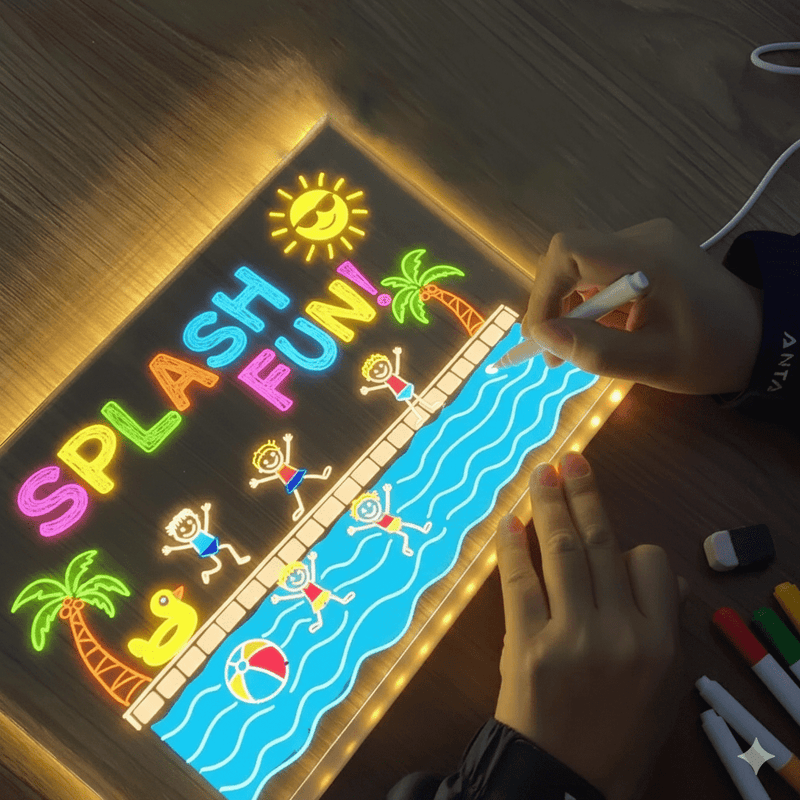 Lousa em LED colorida para Desenhar, Escrever e Brilhar